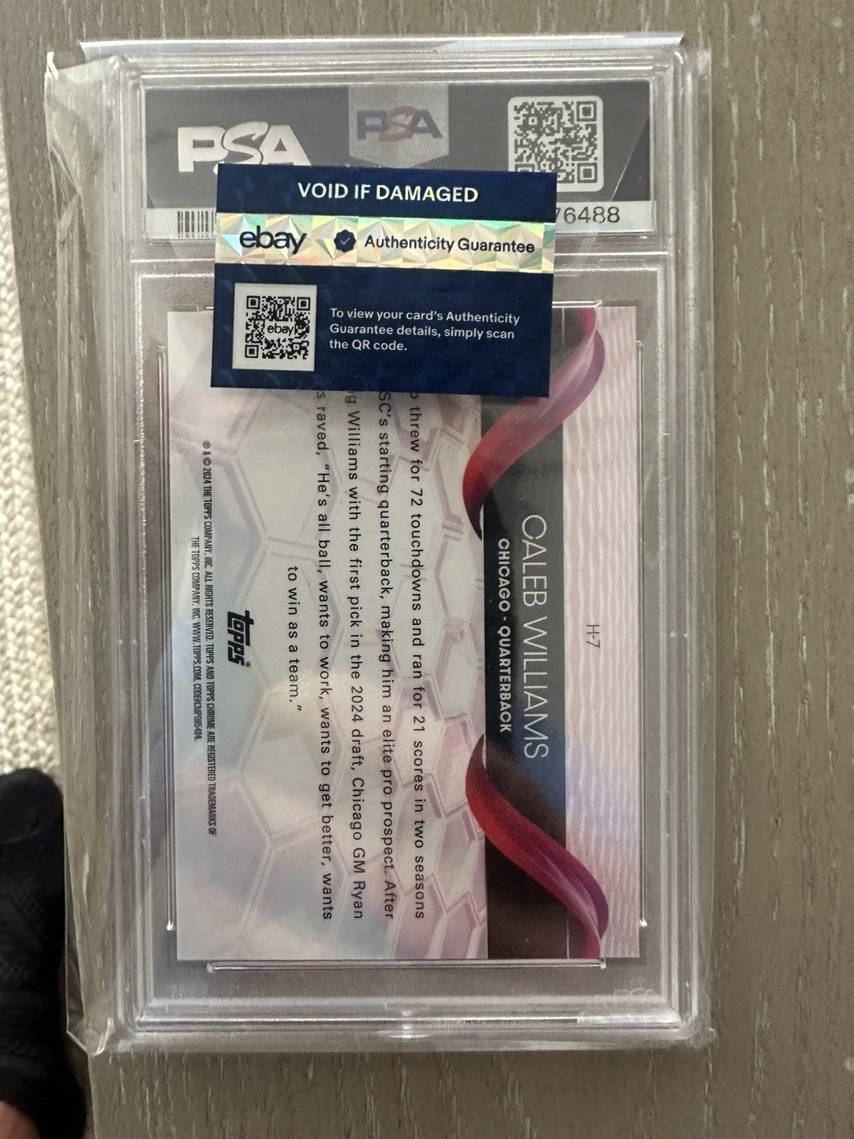 2024 Topps Chrome Caleb Williams Rookie Helix PSA 10 Gem Mint Case Hit RC