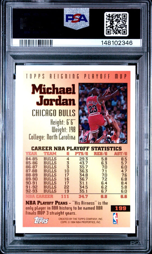 1993-94 Topps - Topps Playoff MVP Michael Jordan #199 PSA 9