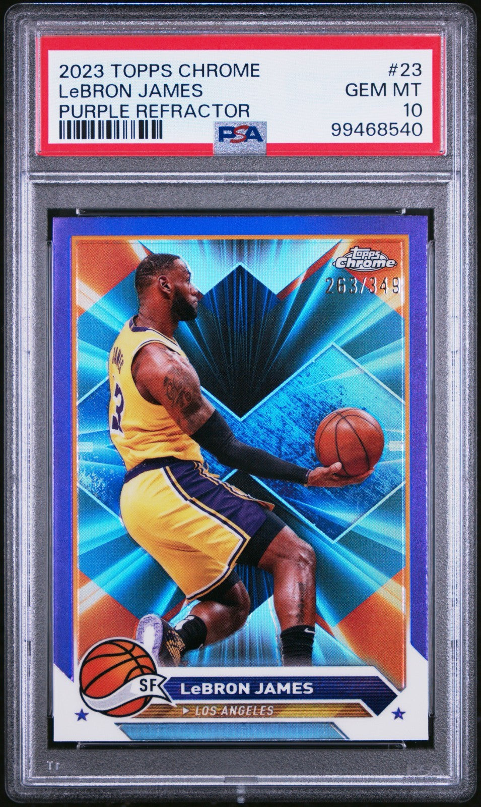 2023-24 Topps Chrome - LeBron James #23 Purple Refractor /349 PSA 10