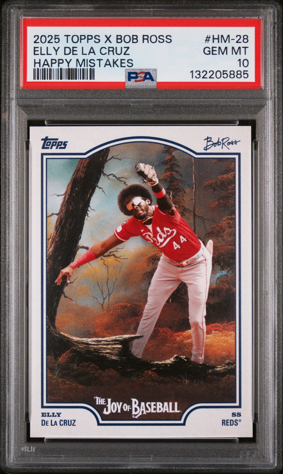 2025 Topps X Bob Ross the Joy of Baseball Happy Mistakes Elly De La Cruz PSA 10