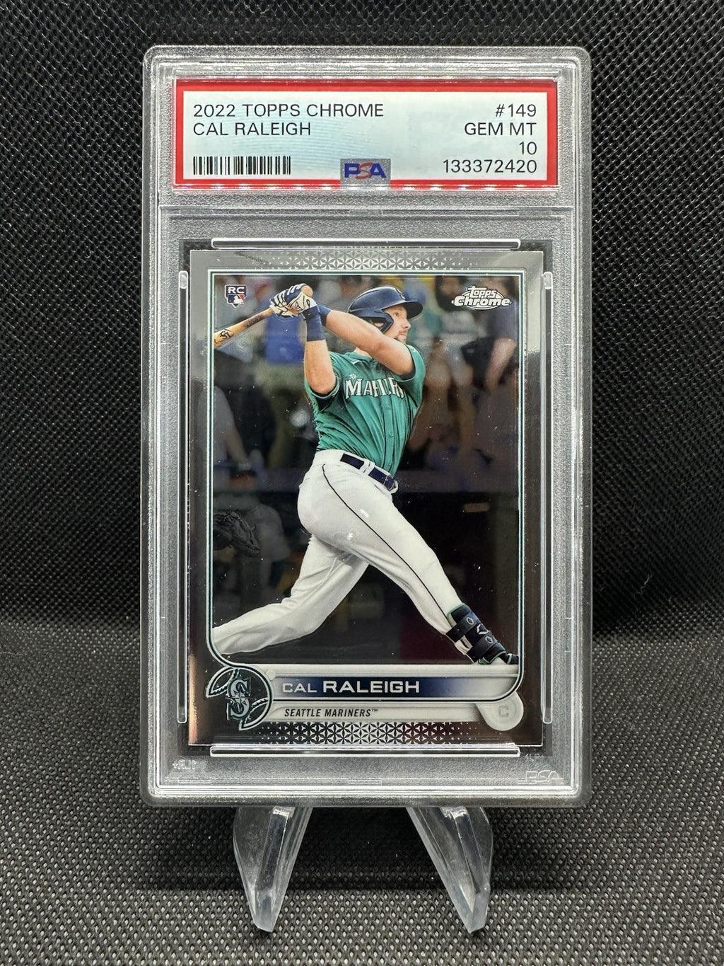 Cal Raleigh RC 2022 Topps Chrome #149 PSA 10