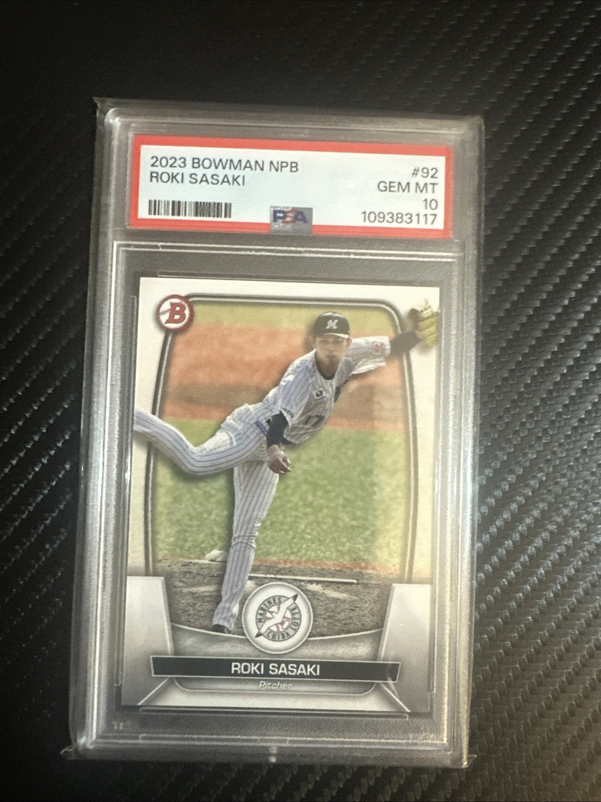 2023 Bowman NPB Nippon Professional Baseball - Roki Sasaki #92 (RC) PSA 10