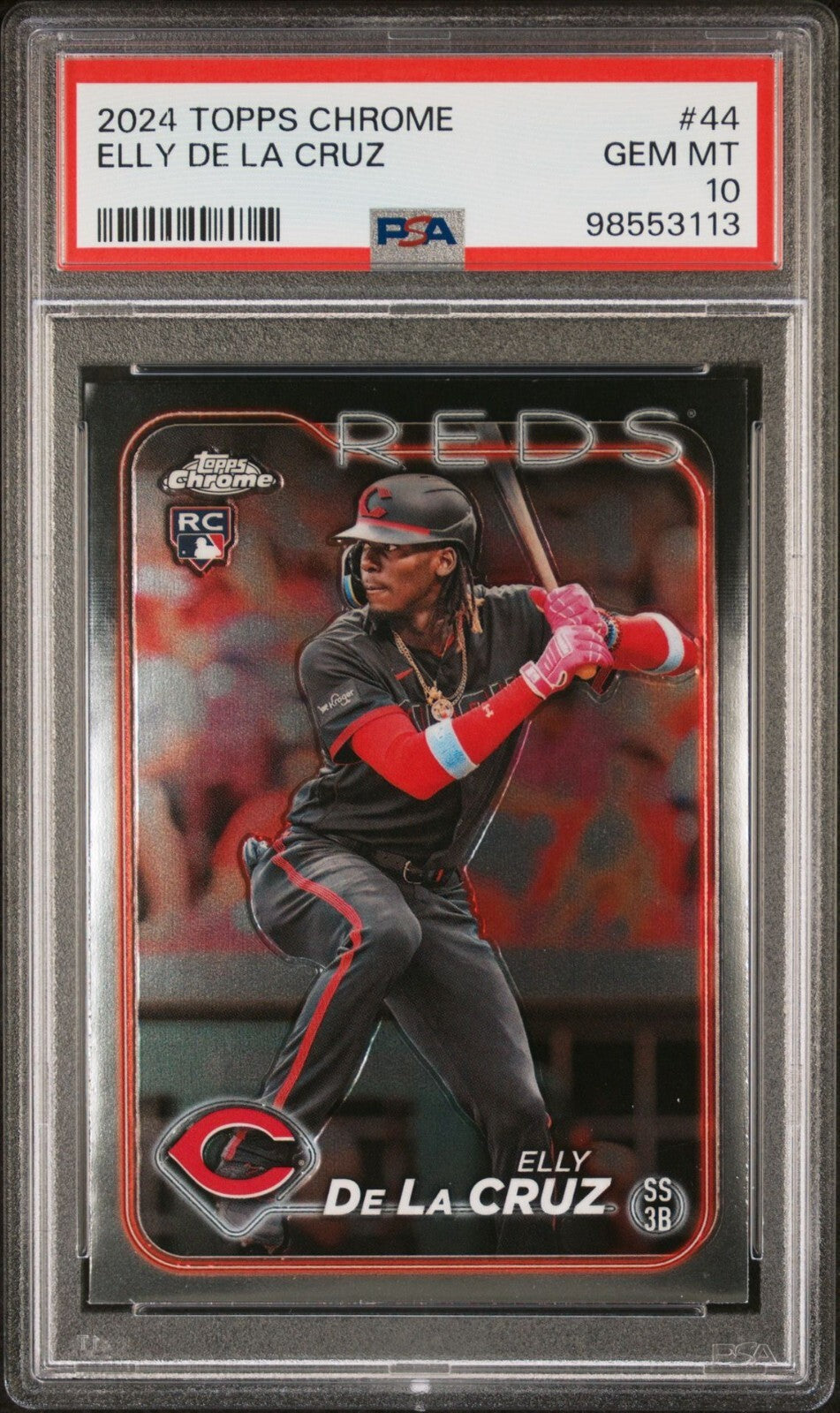 2024 Topps Chrome #44 ELLY DE LA CRUZ (RC) Rookie Card - PSA 10