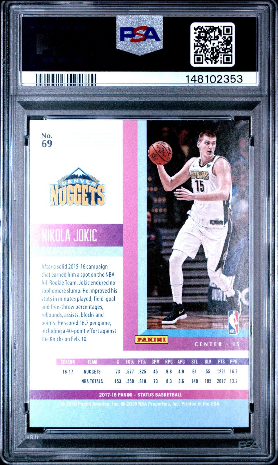 2017-18 Panini Status - Nikola Jokić #69 PSA 9