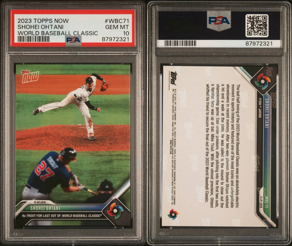 2023 Topps Now World Baseball Classic #WBC71 Shohei Ohtani Trout PSA 10 Gem Mint