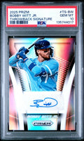 2025 Panini Prizm Bobby Witt Jr. Silver Throwback Signature PSA 10