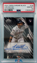 Luis Matos RC Autograph 2024 Topps Chrome Black #LM Graded PSA 10 GemMint Giants