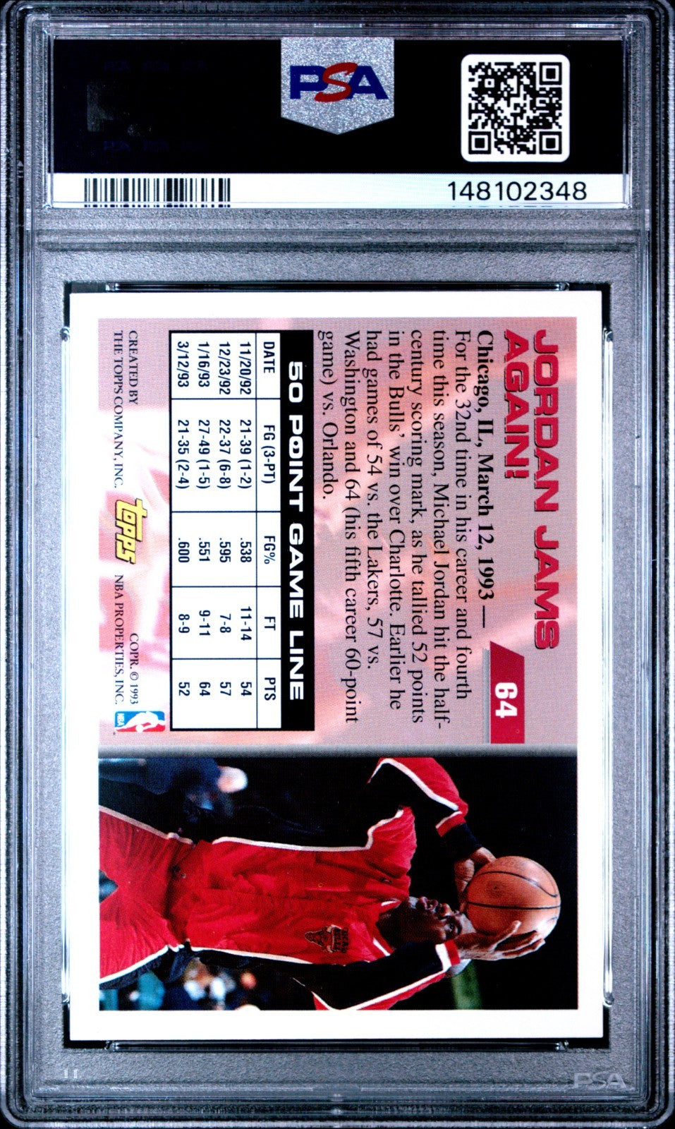 1993-94 Topps - Michael Jordan #64 PSA 9