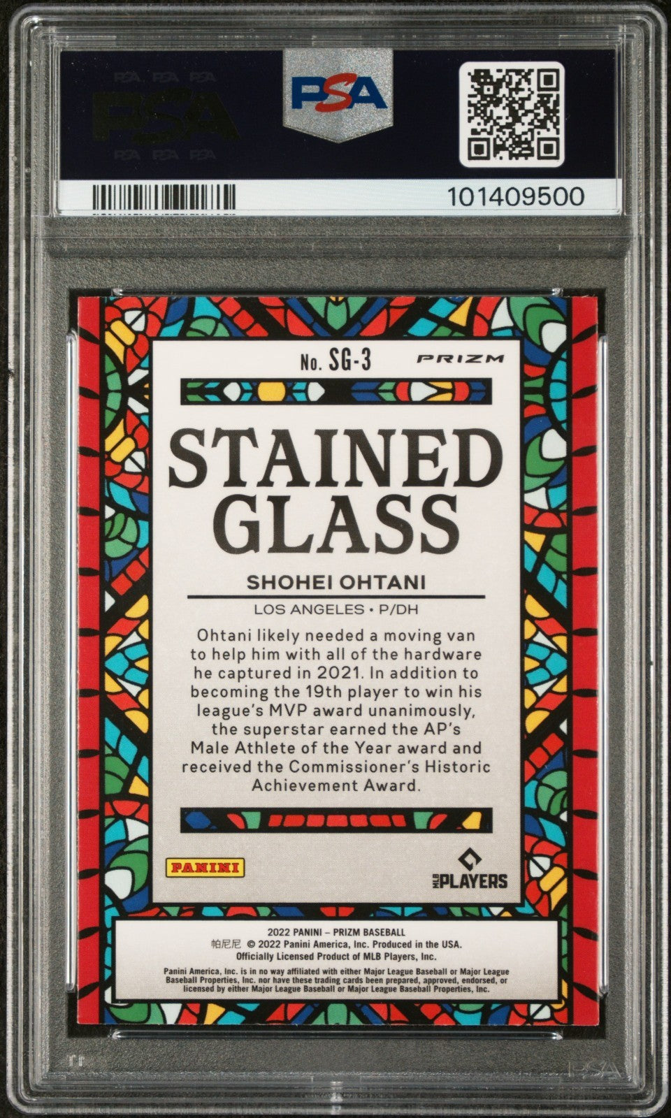 2022 Panini Prizm - Stained Glass Shohei Ohtani #SG-3 R/W/B Prizm PSA 10
