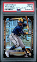 Jesus Made 2025 Bowman Chrome #BCP-50 Reptilian Refractor 1st RC PSA 10 Gem Mint