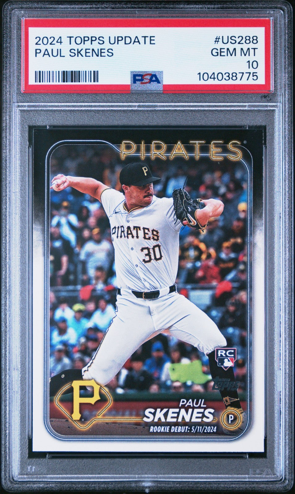 2024 Topps Update Series - Rookie Debut Paul Skenes #US288 (RC) PSA 10
