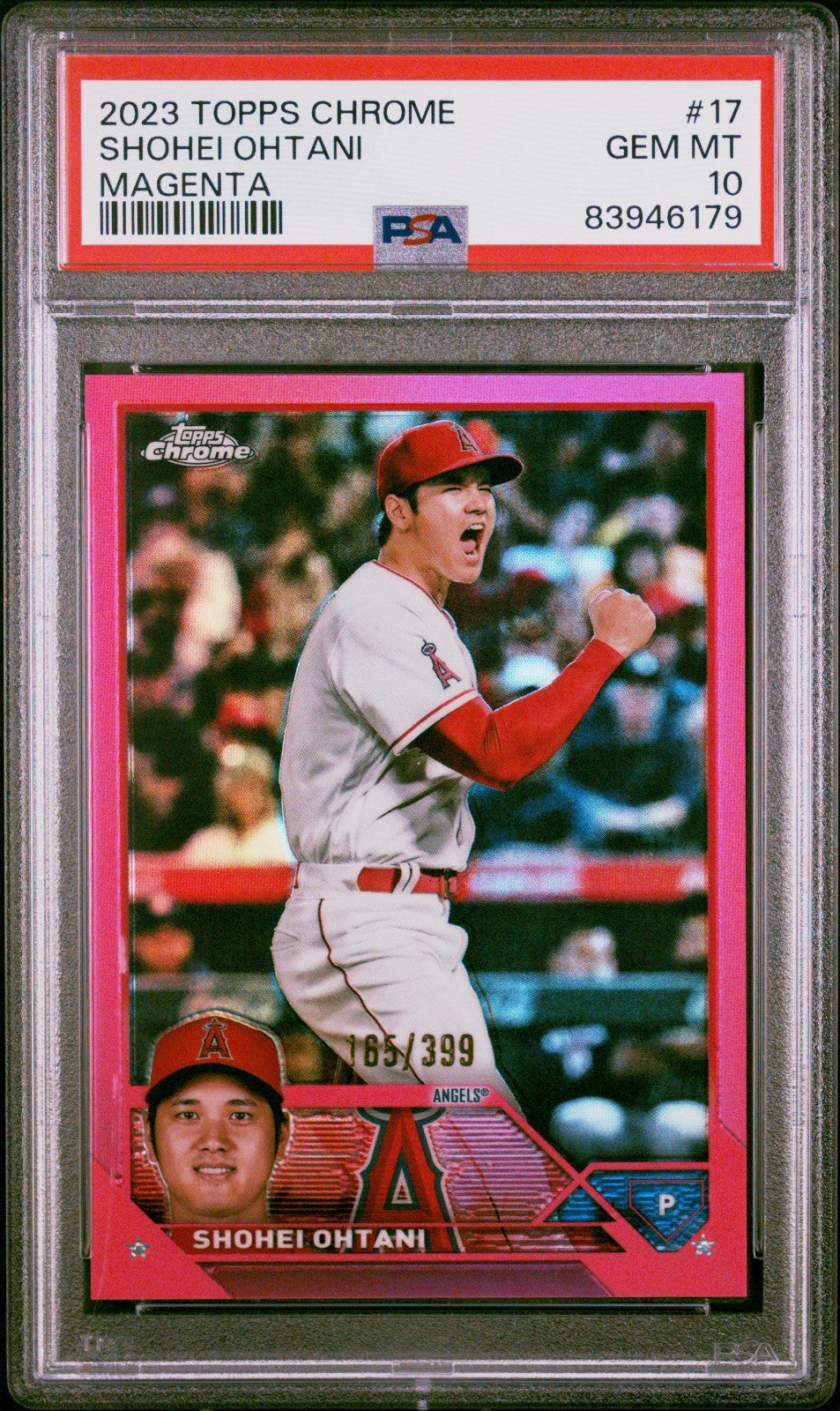 2023 Topps Chrome - Shohei Ohtani #17 Magenta Refractor /399 PSA 10