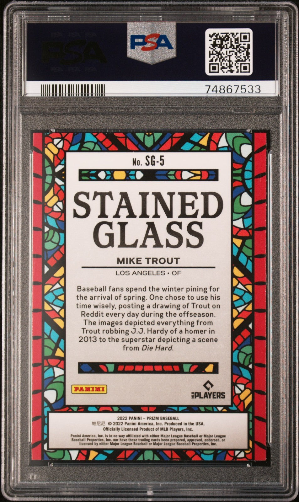 2022 Prizm Mike Trout Stained Glass #SG5 PSA 10 GEM MINT Angels