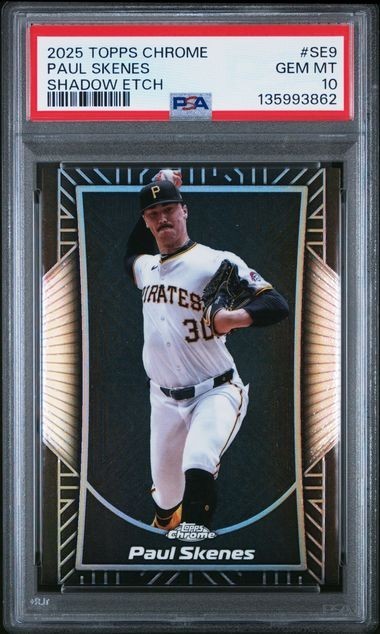 2025 TOPPS CHROME SHADOW ETCH #SE9 PAUL SKENES PSA 10 LOW POP!