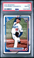 2024 Bowman Yoshinobu Yamamoto #36 RC Rookie Card Word Series MVP Dodgers PSA 10