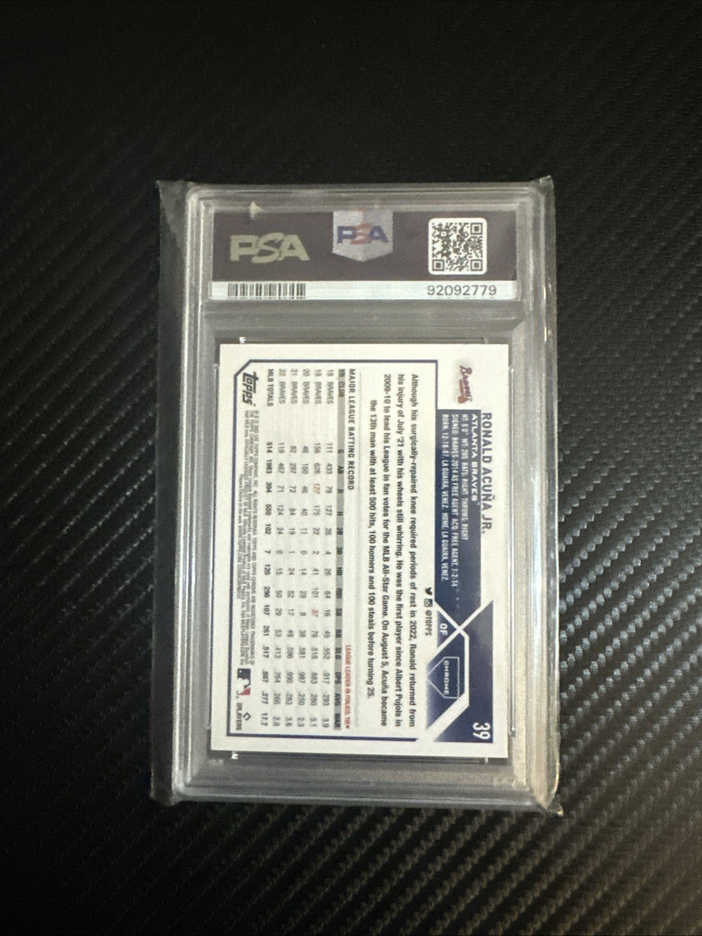 2023 Topps Chrome - Ronald Acuña Jr. #39 X-Fractor PSA 10