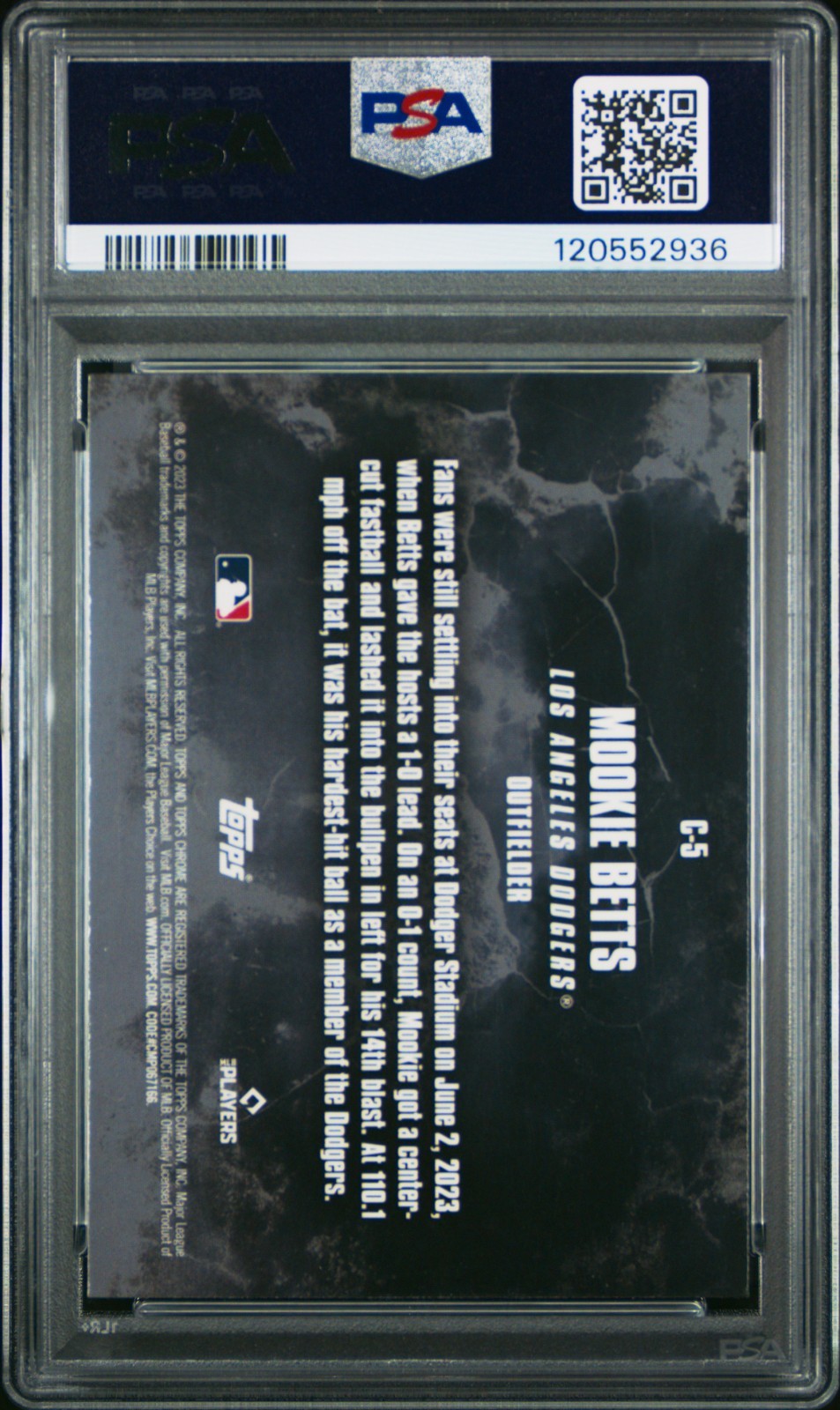 2023 Topps Chrome Update Series - Crushed Mookie Betts #C-5 PSA 10 LOW POP!
