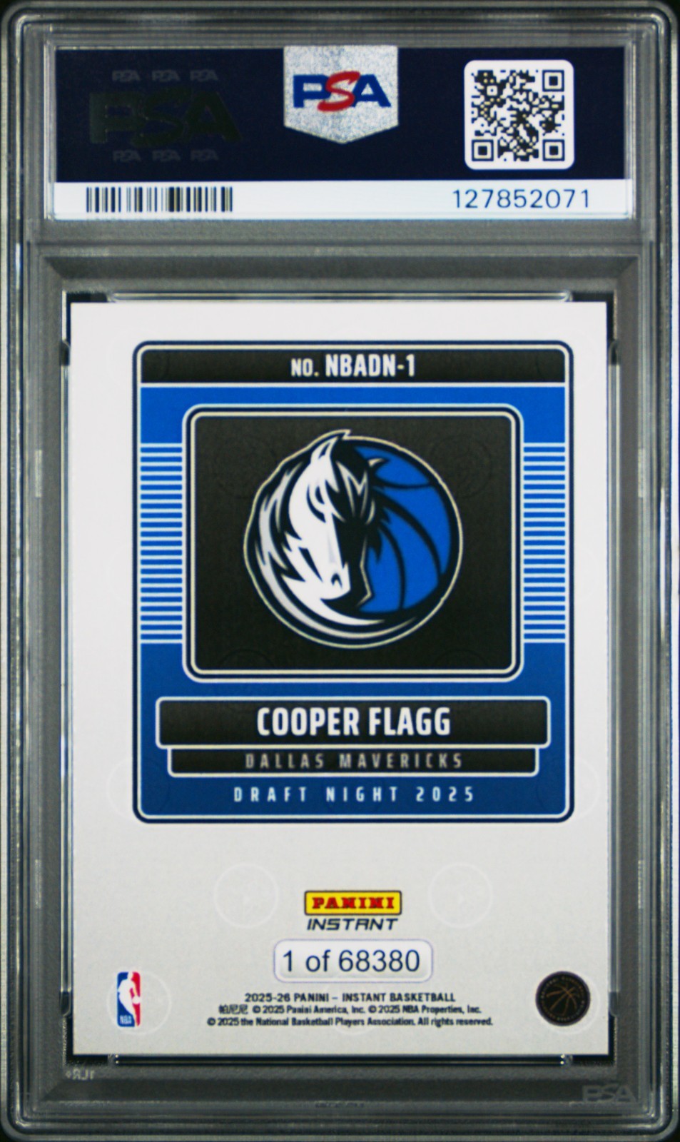 2025-26 Panini Instant - Draft Night 2025 Cooper Flagg #NBADN-1  (RC) PSA 10