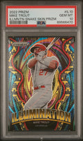 2022 Panini Prizm - Illumination Mike Trout #IL-10 Snake Skin Prizm /50 PSA 10