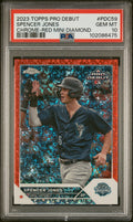 2023 TOPPS PRO DEBUT CHROME-RED MINI DIAMOND #PDC59 SPENCER JONES 2/5 PSA 10