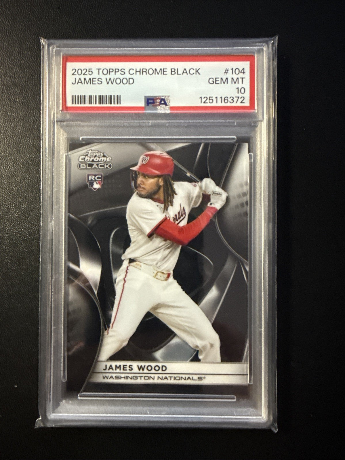 2025 Topps Chrome Black James Wood #104 RC PSA 10