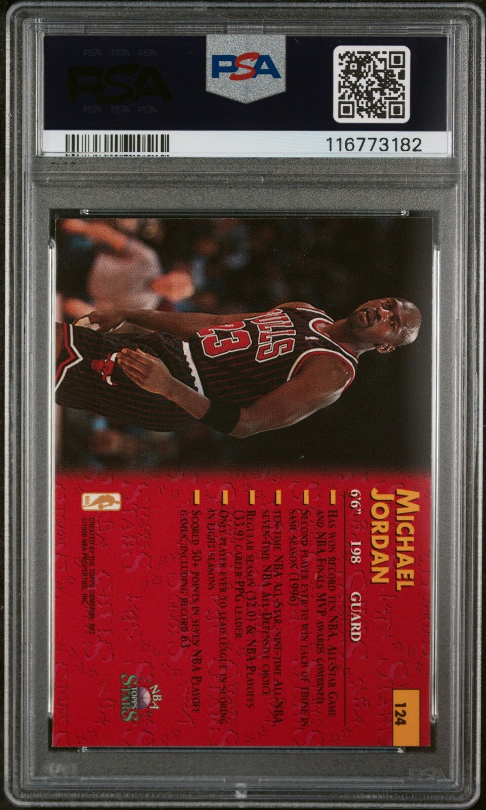 1996 Topps Stars - Michael Jordan #124 PSA 10 LOW POP!