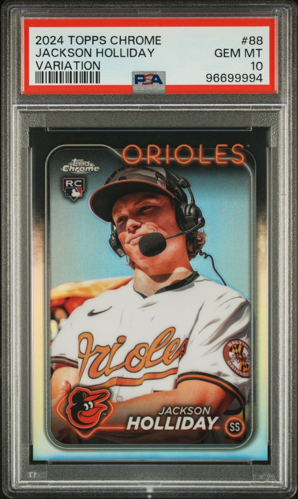 2024 Topps Chrome - Image Variation Jackson Holliday #88 Rookie Card PSA 10