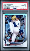 2025 Bowman #12 Roki Sasaki Red Rookie Redemption PSA 10