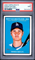 2025 Topps Update Series - Most Valuable Shohei Ohtani #MV-2 PSA 9