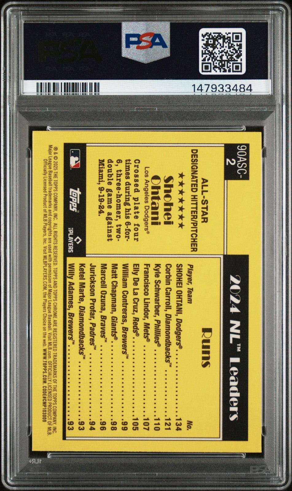 2025 Topps Silver Pack All-Stars Shohei Ohtani #2 PSA 10 LOW POP!