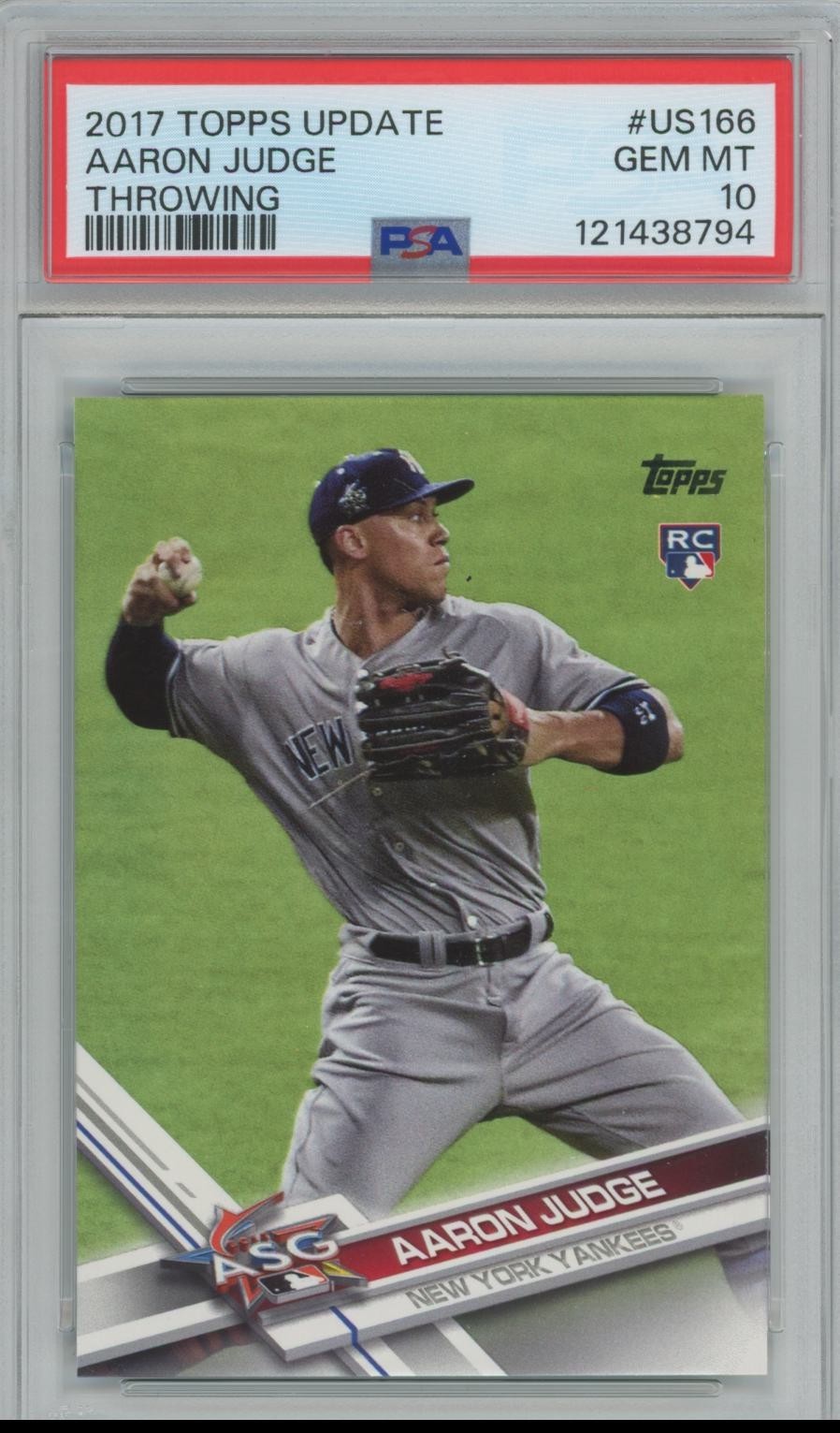 AARON JUDGE 2017 Topps Update #US166 Throwing Rookie RC PSA 10