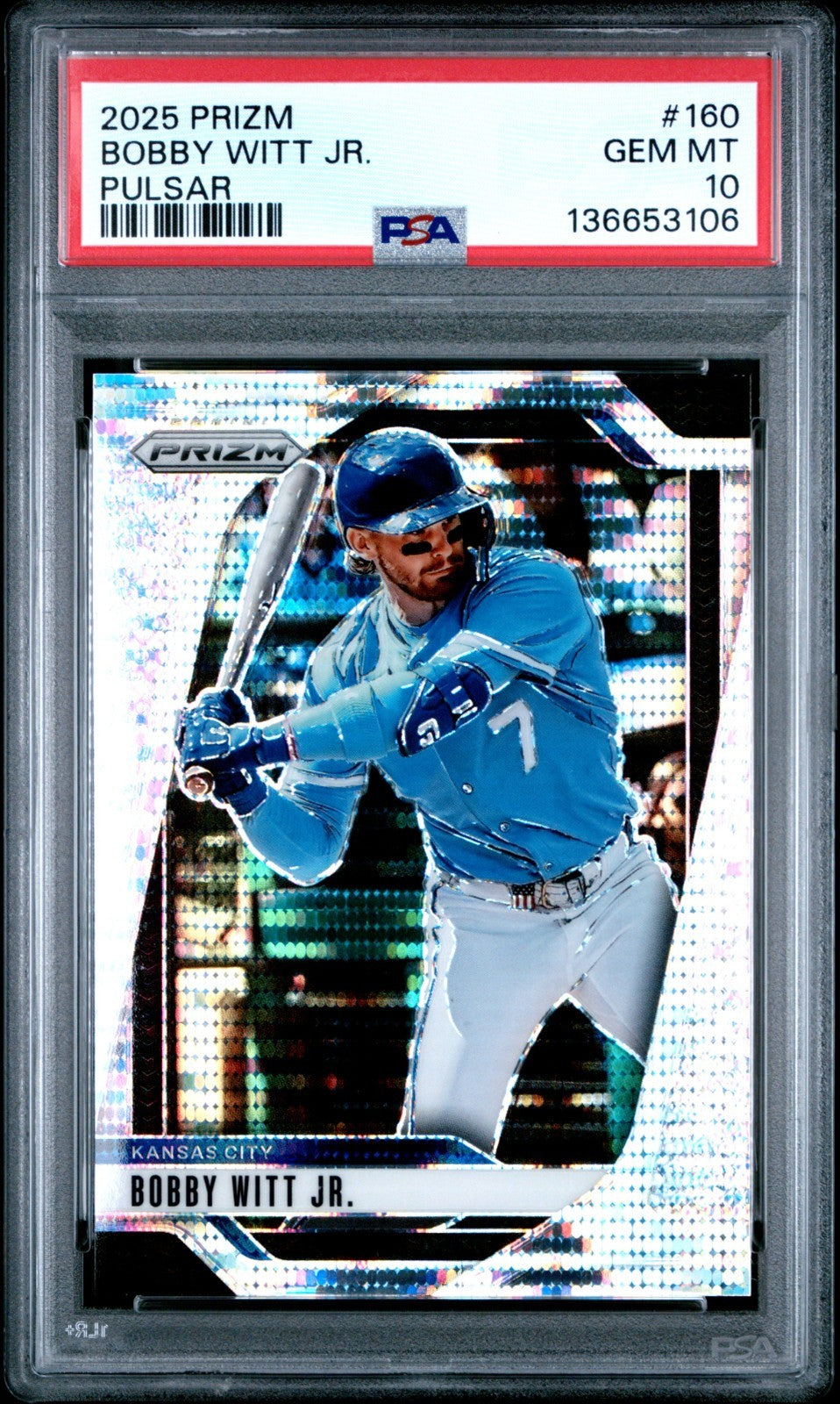 Bobby Witt Jr KC Royals 2025 Prizm Baseball Silver Pulsar #160 /499 PSA 10 POP 1